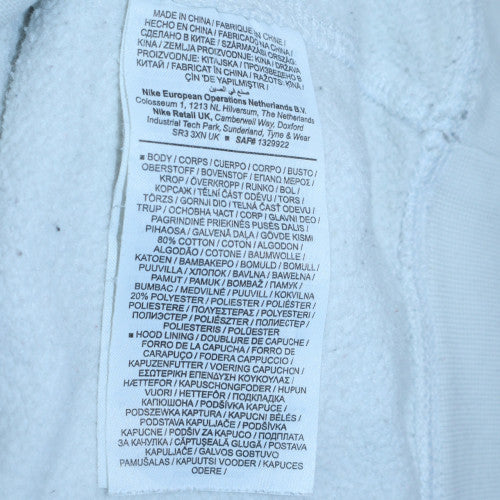 Nike Men's White Large Pullover Hoodie with Logo Detail