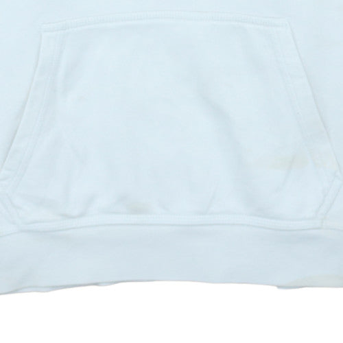 Nike Men's White Large Pullover Hoodie with Logo Detail