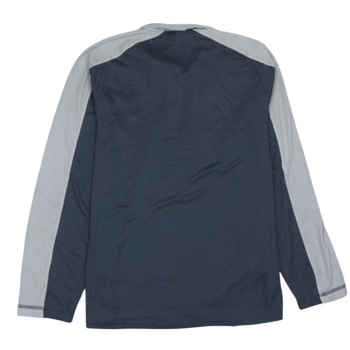 Adidas Mens Blue Grey 1/4 Zip Pullover Sweatshirt UChicago Soccer M