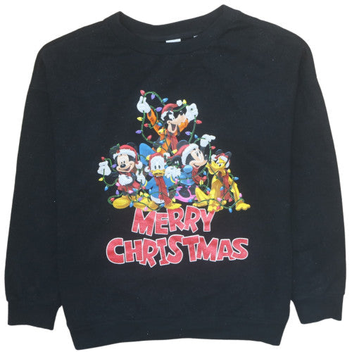 Disney Next Black Christmas Sweatshirt Women’s L Mickey Crew Neck