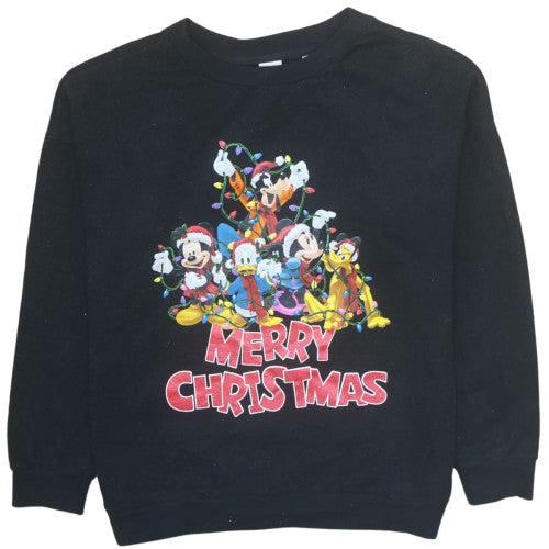 Disney Next Black Christmas Sweatshirt Women’s L Mickey Crew Neck