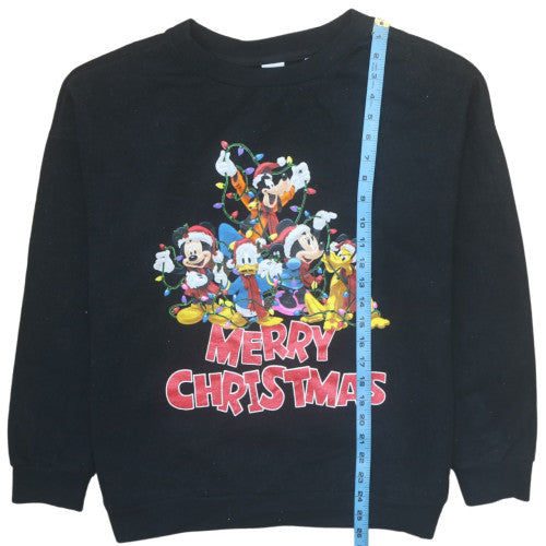 Disney Next Black Christmas Sweatshirt Women’s L Mickey Crew Neck