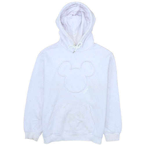 H&M Disney Women White Hoodie Size S Pullover Cotton Blend Mickey Design