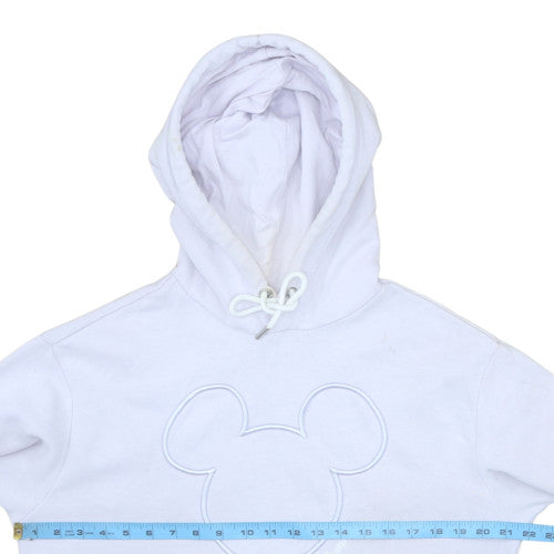 H&M Disney Women White Hoodie Size S Pullover Cotton Blend Mickey Design