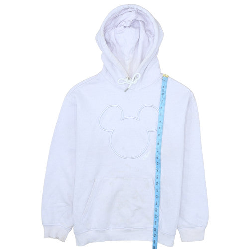 H&M Disney Women White Hoodie Size S Pullover Cotton Blend Mickey Design