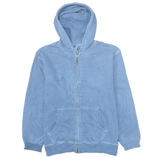 Timberland Men’s Blue Full Zip Hoodie Size L Fleece Cotton Blend