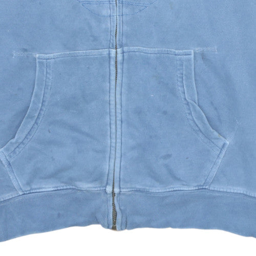 Timberland Men’s Blue Full Zip Hoodie Size L Fleece Cotton Blend