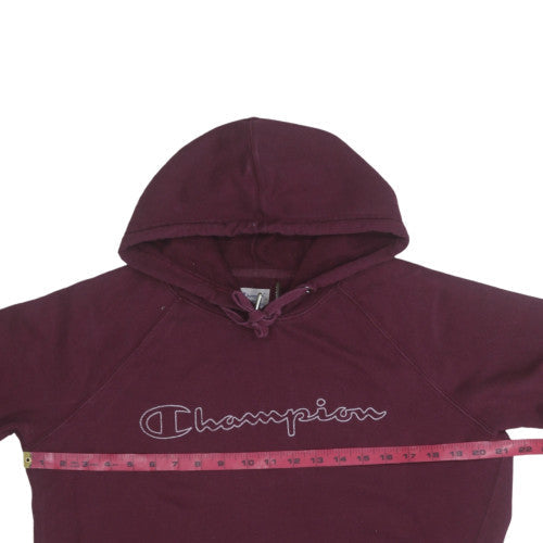 Champion Men's Red Pullover Hoodie Size L Embroidered Logo