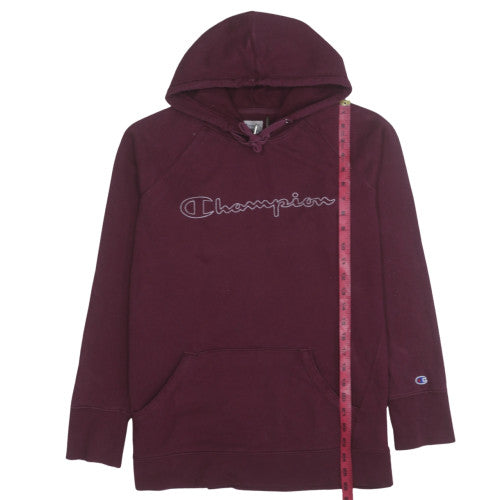 Champion Men's Red Pullover Hoodie Size L Embroidered Logo