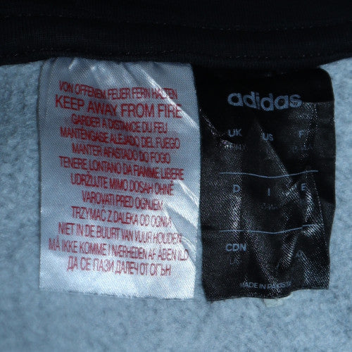 Adidas Boys Grey Black Full Zip Hoodie Size 9-10 Years Hooded Sweatshirt