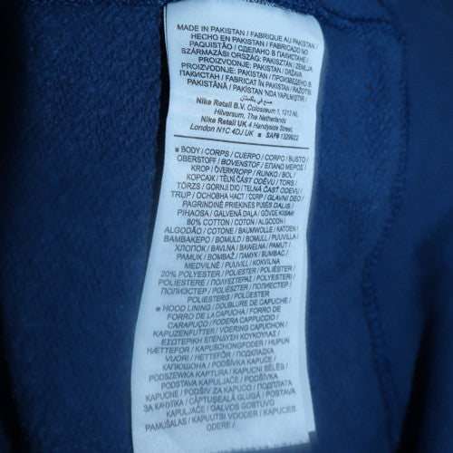 Nike Men's Blue Pullover Hoodie Small Logo Fleece Sweatshirt