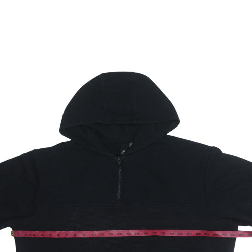 Adidas Men's Black L Pullover 1/2 Zip Fleece Hoodie