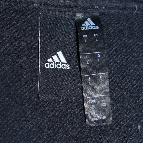 Adidas Men's Black L Pullover 1/2 Zip Fleece Hoodie