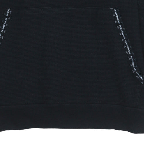 Adidas Men's Black L Pullover 1/2 Zip Fleece Hoodie