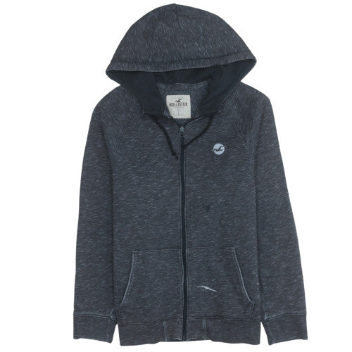 Hollister Mens Dark Grey Full Zip Hoodie Size L Classic Fit