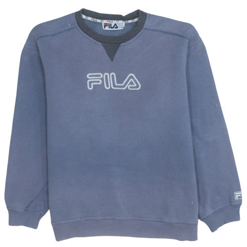 Fila Mens Blue Crew Neck Pullover Sweatshirt Size L