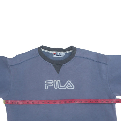 Fila Mens Blue Crew Neck Pullover Sweatshirt Size L