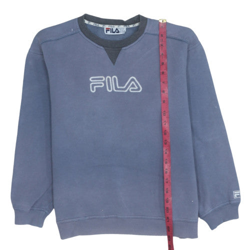 Fila Mens Blue Crew Neck Pullover Sweatshirt Size L