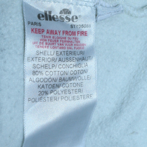 Ellesse Women White UK 12 Pullover Sweatshirt Cotton Blend