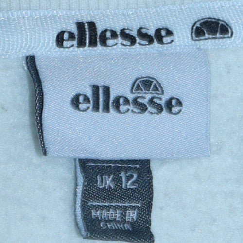 Ellesse Women White UK 12 Pullover Sweatshirt Cotton Blend