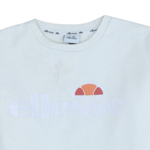 Ellesse Women White UK 12 Pullover Sweatshirt Cotton Blend