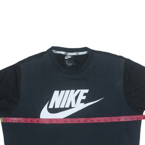 Nike Mens Black Crew Neck Logo Sweatshirt Size M Pullover