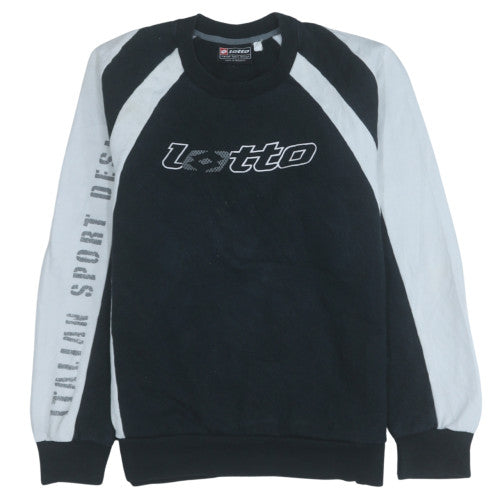 Lotto Men's Black Pullover Sweatshirt L Sports Crew Neck Fleece