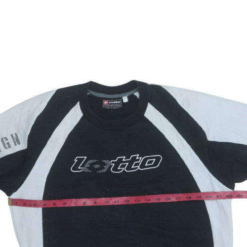 Lotto Men's Black Pullover Sweatshirt L Sports Crew Neck Fleece