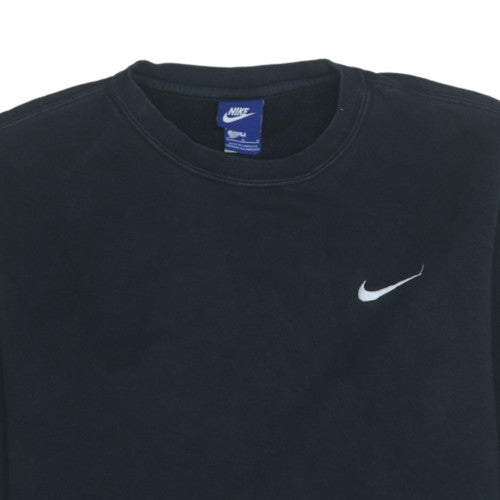 Nike Men Black Crew Neck Pullover Sweatshirt Size M Fleece
