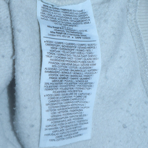 Nike Men's White Pullover Hoodie M Regular Fit Fleece