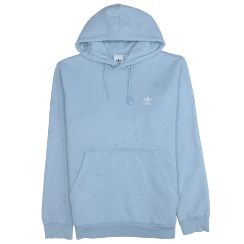 Adidas Mens Blue Pullover Hoodie Size L Regular Fit Fleece Sweatshirt