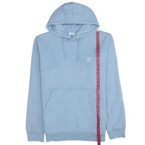 Adidas Mens Blue Pullover Hoodie Size L Regular Fit Fleece Sweatshirt