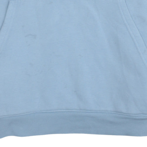 Adidas Mens Blue Pullover Hoodie Size L Regular Fit Fleece Sweatshirt
