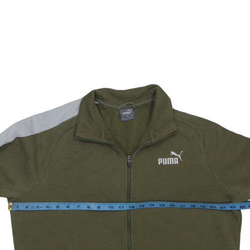 Puma Men’s Green Full Zip Sweatshirt Size L Regular Fit
