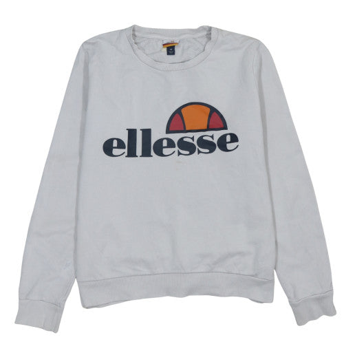 Ellesse Women White Crew Neck Logo Pullover Sweatshirt Size 16