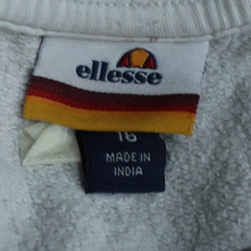 Ellesse Women White Crew Neck Logo Pullover Sweatshirt Size 16