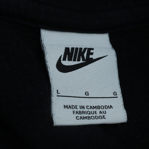 Nike Men's Black Pullover Hoodie L Fleece Logo Sportswear