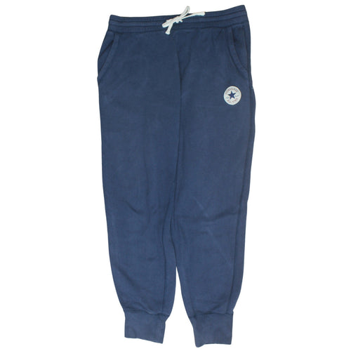Converse Men Blue Jogger Sweatpants L Elastic Drawstring Waist Fleece