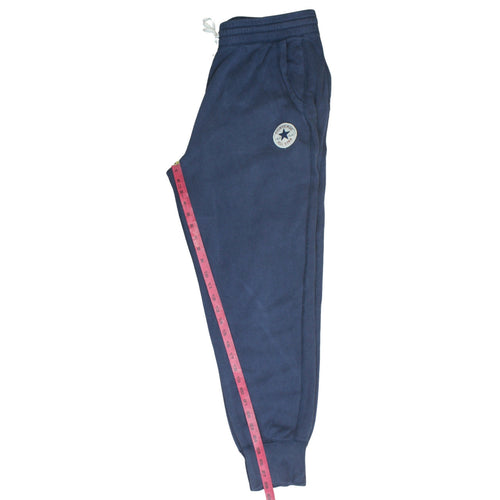 Converse Men Blue Jogger Sweatpants L Elastic Drawstring Waist Fleece