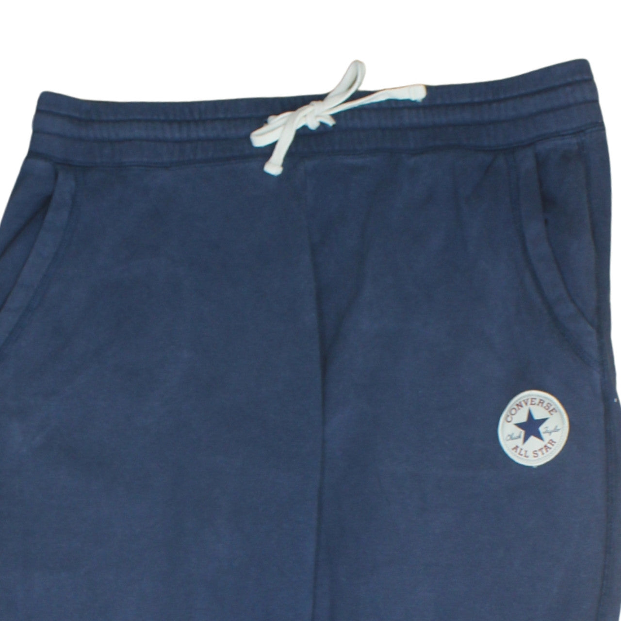 Converse Men Blue Jogger Sweatpants L Elastic Drawstring Waist Fleece