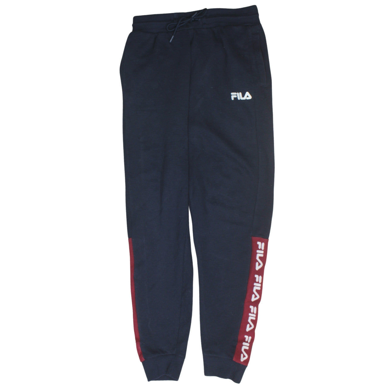 FILA Men's Black Jogger Sweatpants Small - Logo Side Stripe
