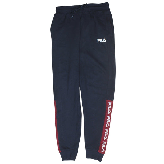 FILA Men's Black Jogger Sweatpants Small - Logo Side Stripe