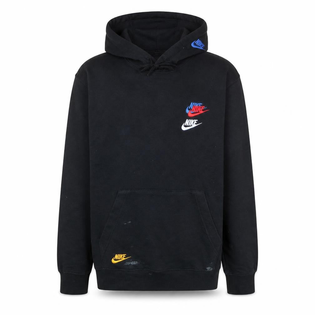 Nike Mens Black Pullover Hoodie M Logo Fleece Sportswear