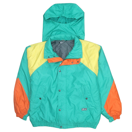 K-Way Men's Multicoloured XL Retro Hooded Puffer Jacket