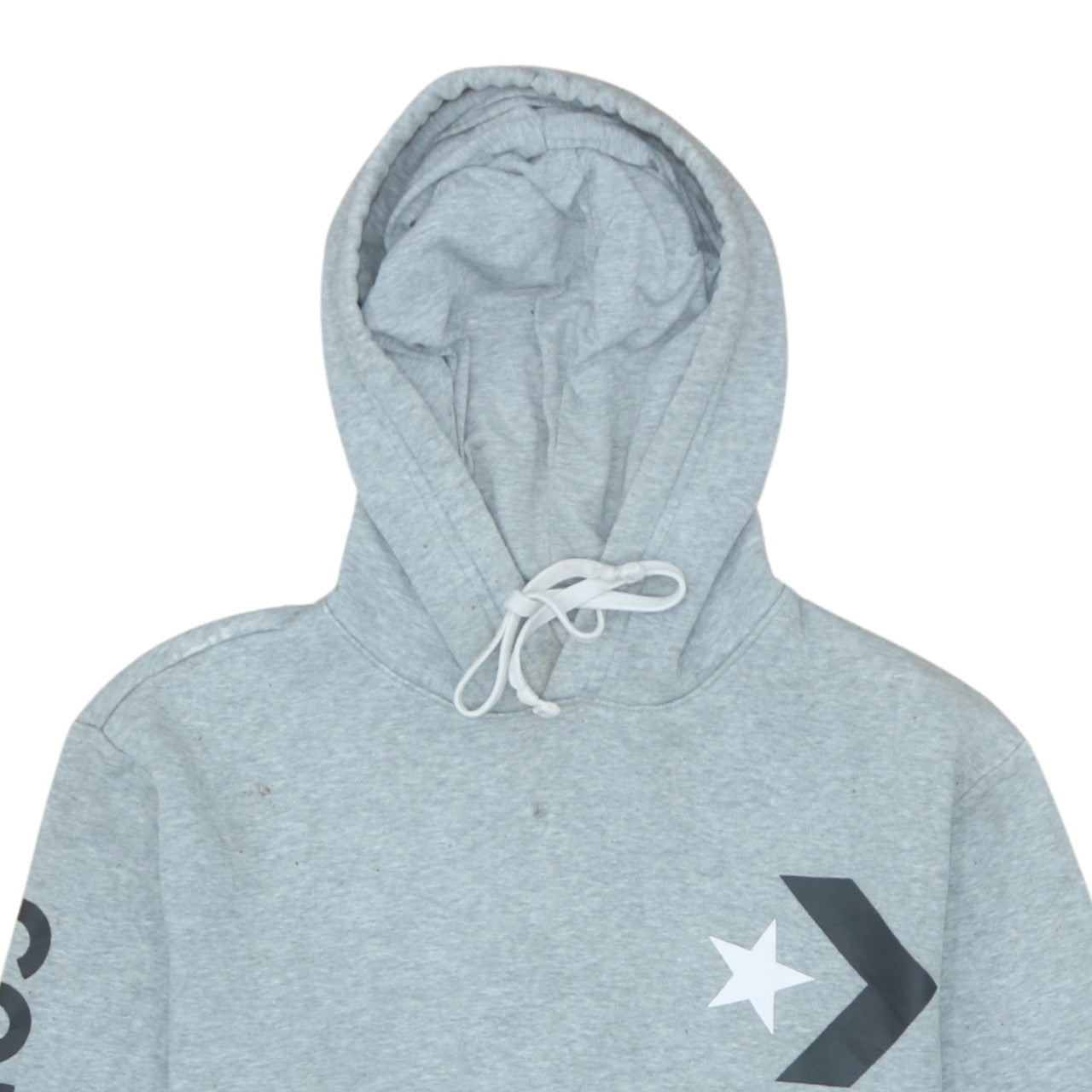 Converse Men's Grey Pullover Hoodie Small Logo Fleece Sportswear