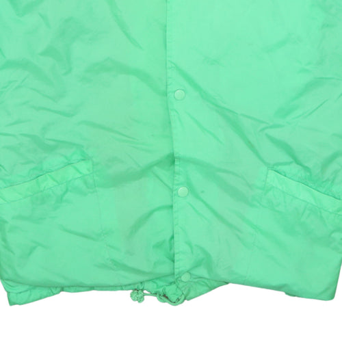 All American Men's Green Hooded Windbreaker Jacket L Sports College Style