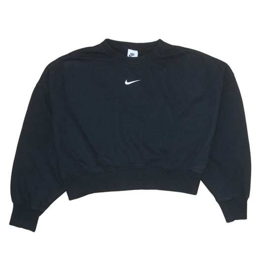 Nike Men’s Black Crew Neck Sweatshirt Small Regular Fit Fleece Pullover