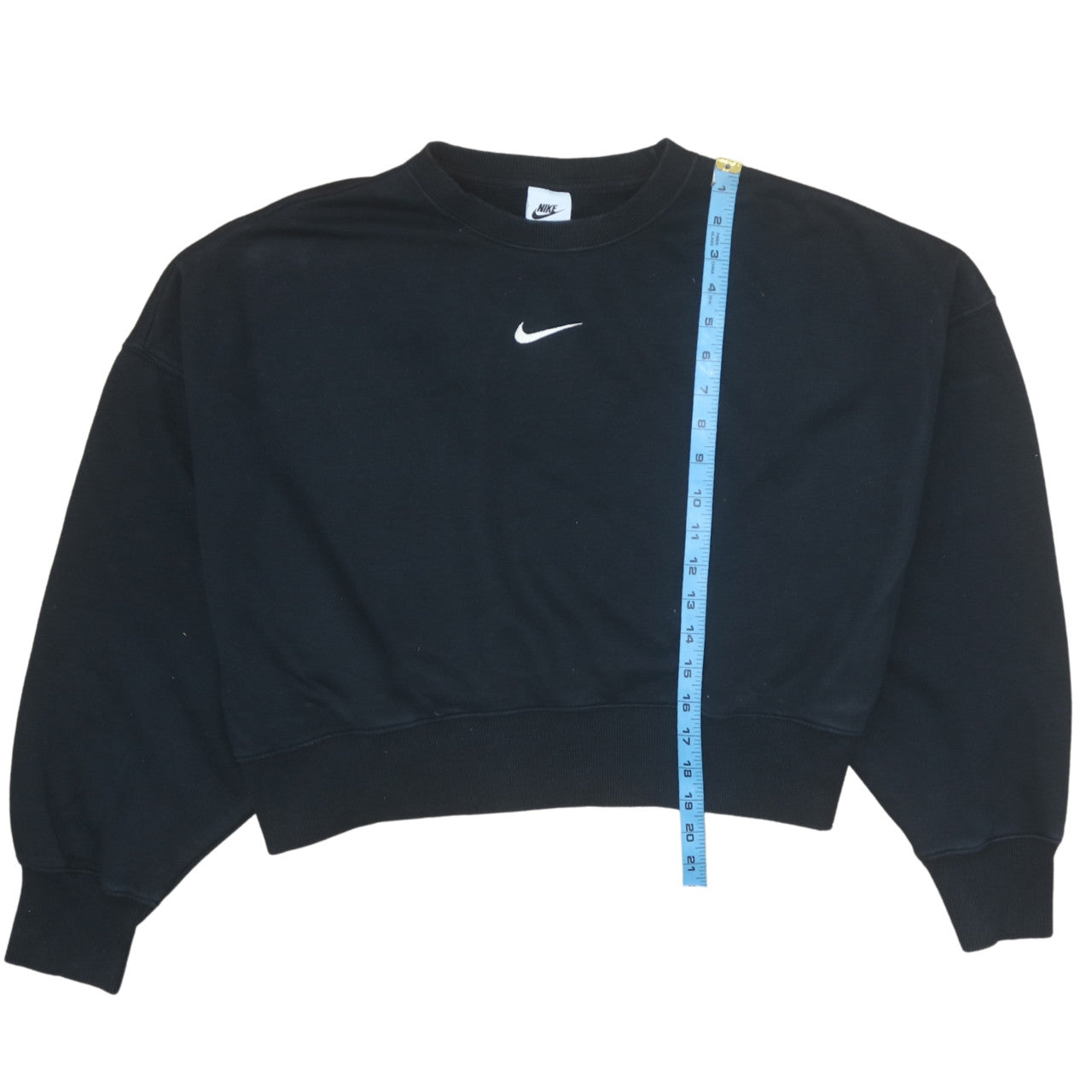 Nike Men’s Black Crew Neck Sweatshirt Small Regular Fit Fleece Pullover