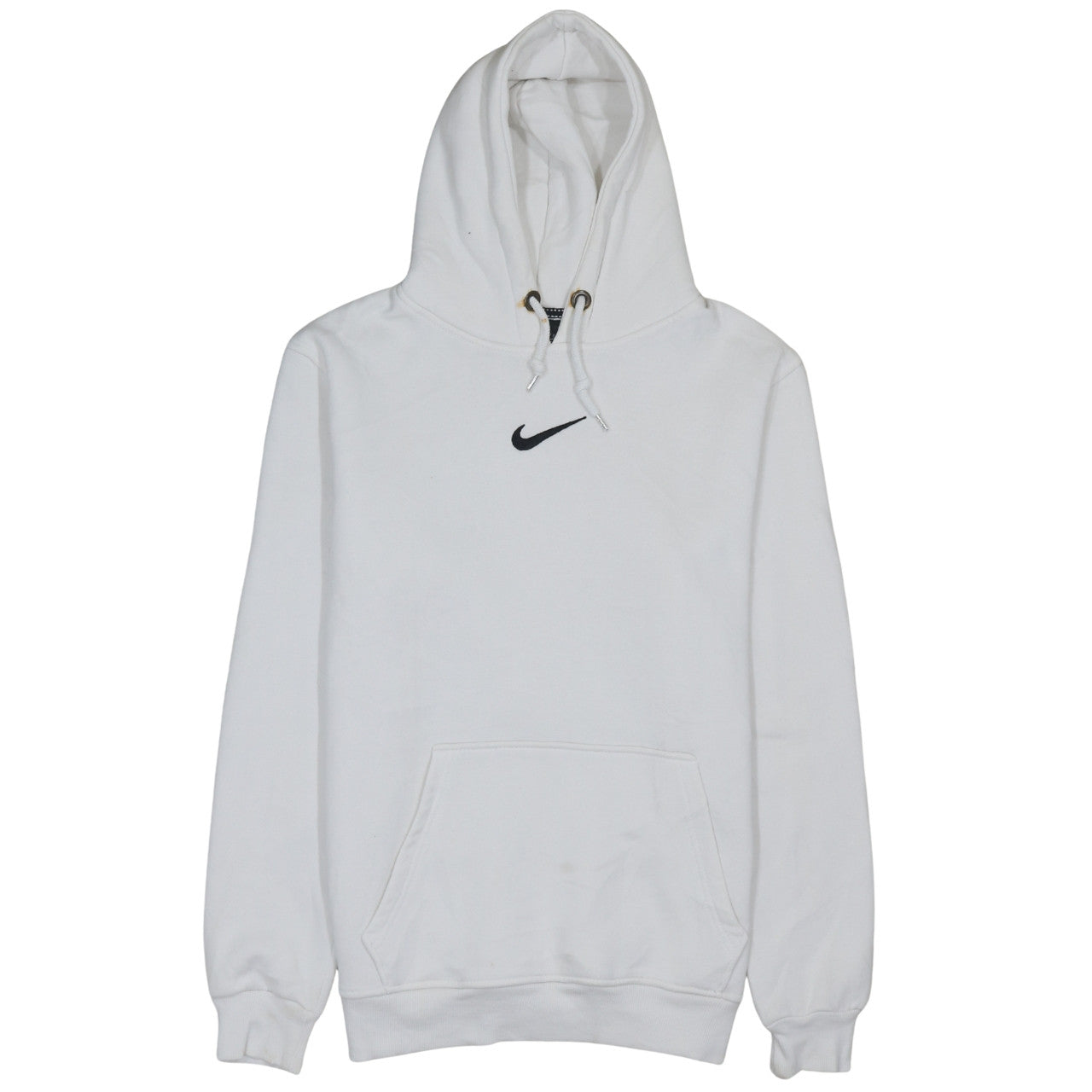 Nike Men's White Pullover Hoodie M Sports Logo Fleece Sweatshirt