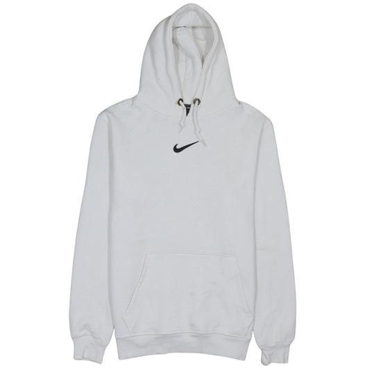 Nike Men's White Pullover Hoodie M Sports Logo Fleece Sweatshirt